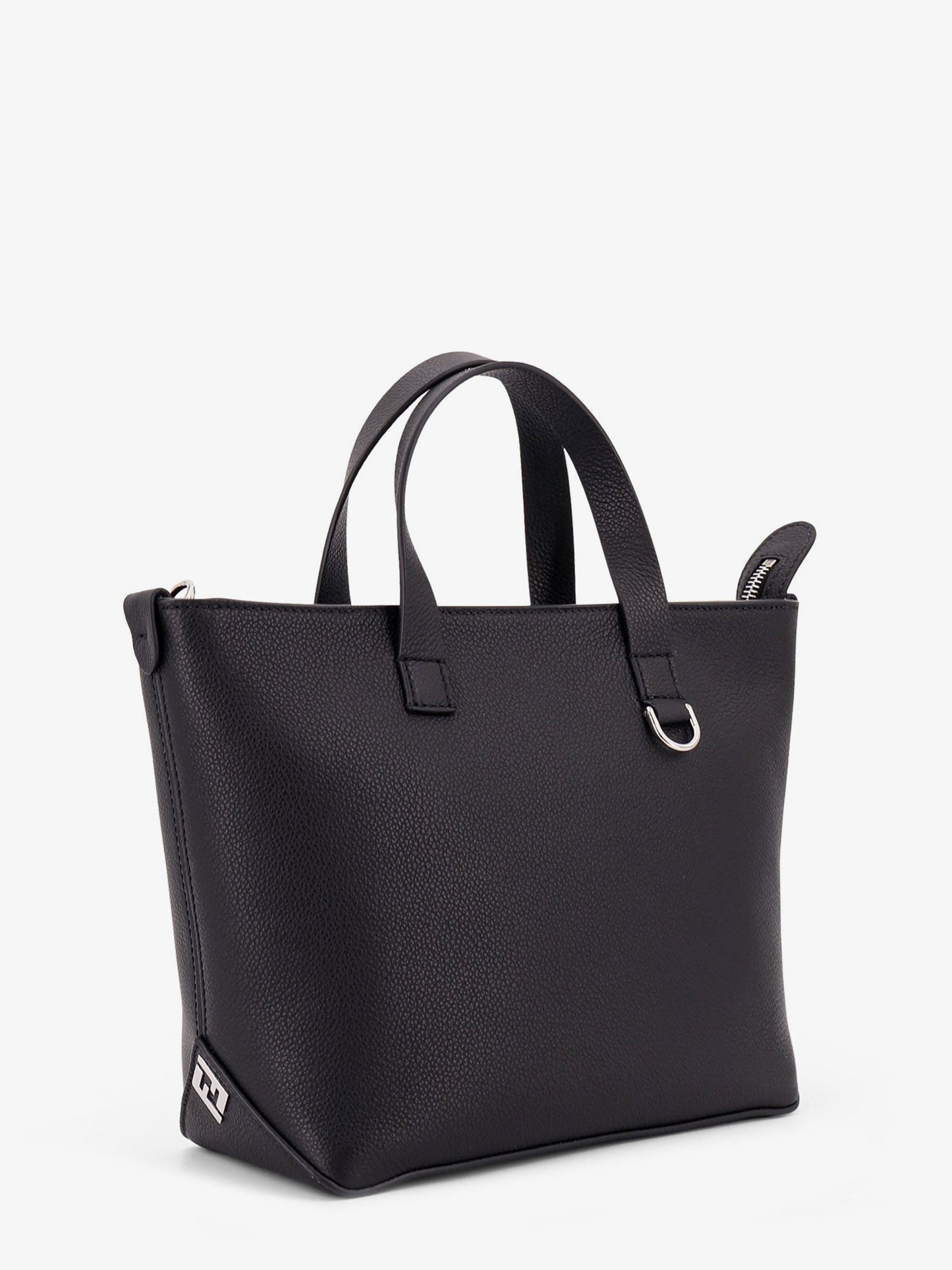 Fendi Ff Jacquard Fabric And Leather Shopping Bag