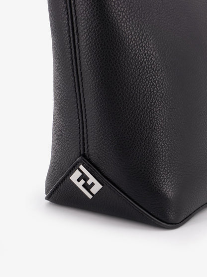 Fendi Ff Jacquard Fabric And Leather Shopping Bag