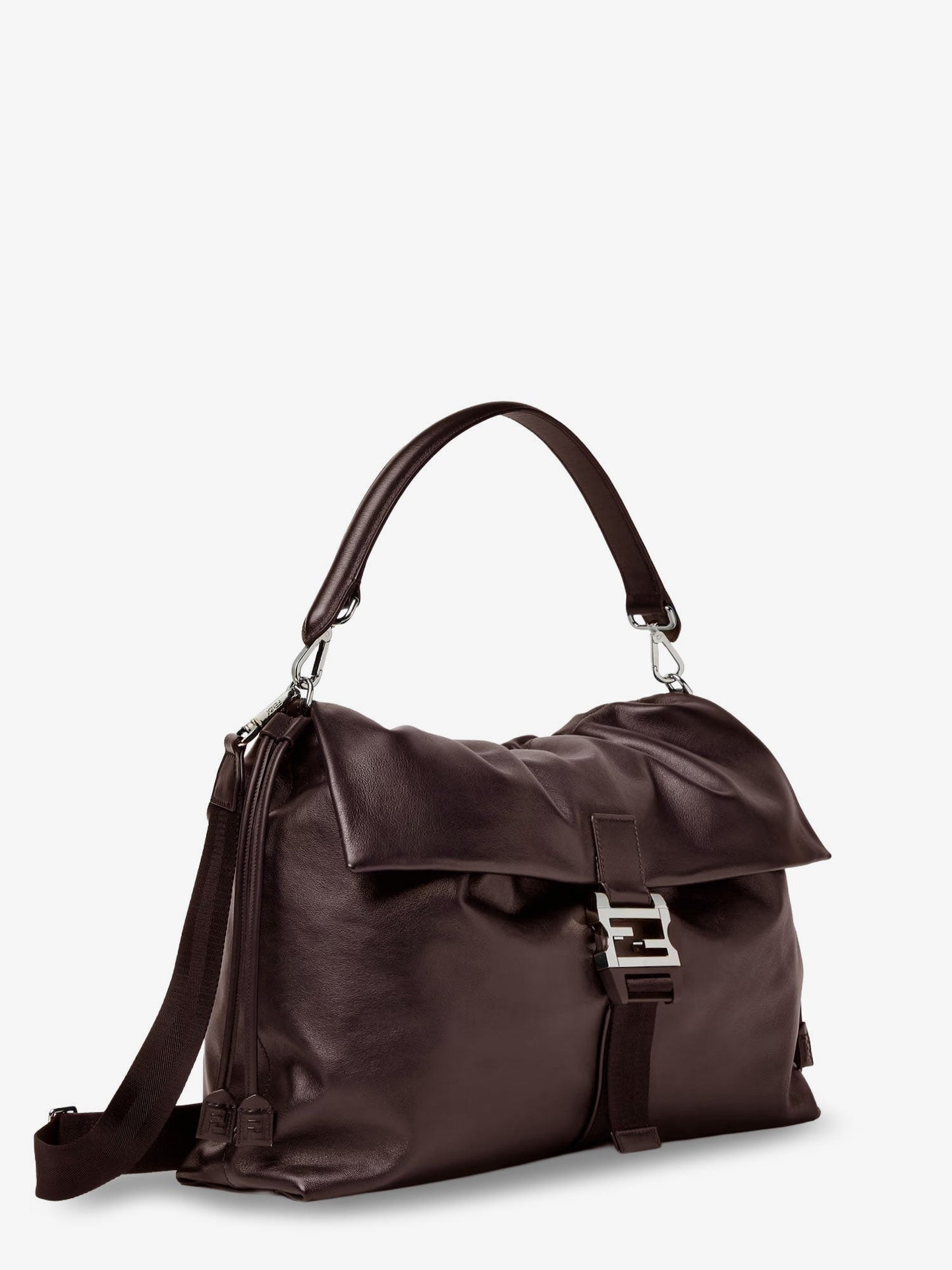 Fendi Fendi Flux Maxi Messenger Leather Crossbody Bag