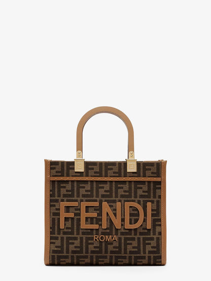 Fendi Fendi Sunshine Small Jacquard Ff Fabric Shoulder Bag