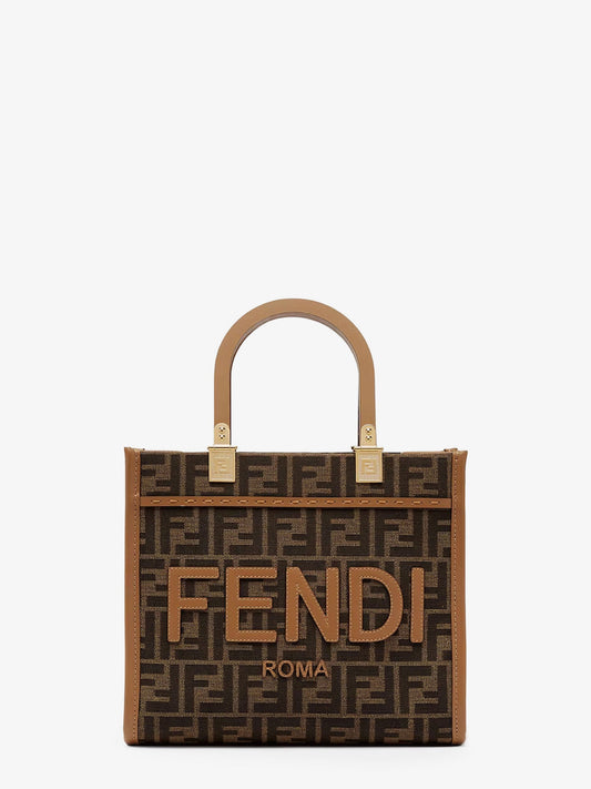 Fendi Fendi Sunshine Small Jacquard Ff Fabric Shoulder Bag