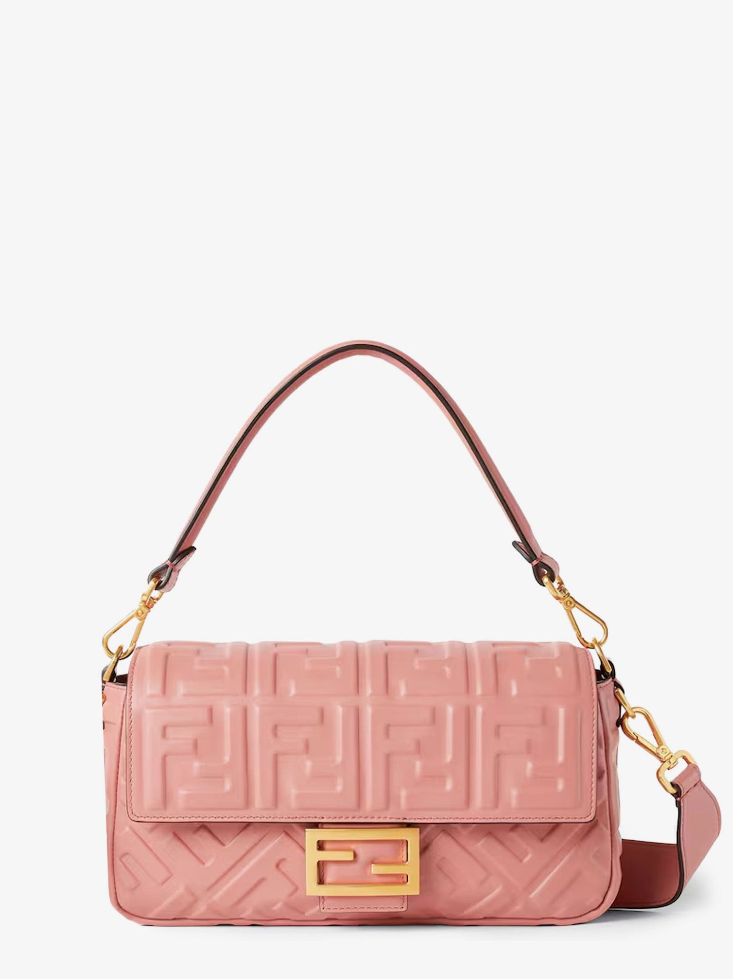 Fendi Baguette® Handbag In Raffia With All Over Ff Embroidery