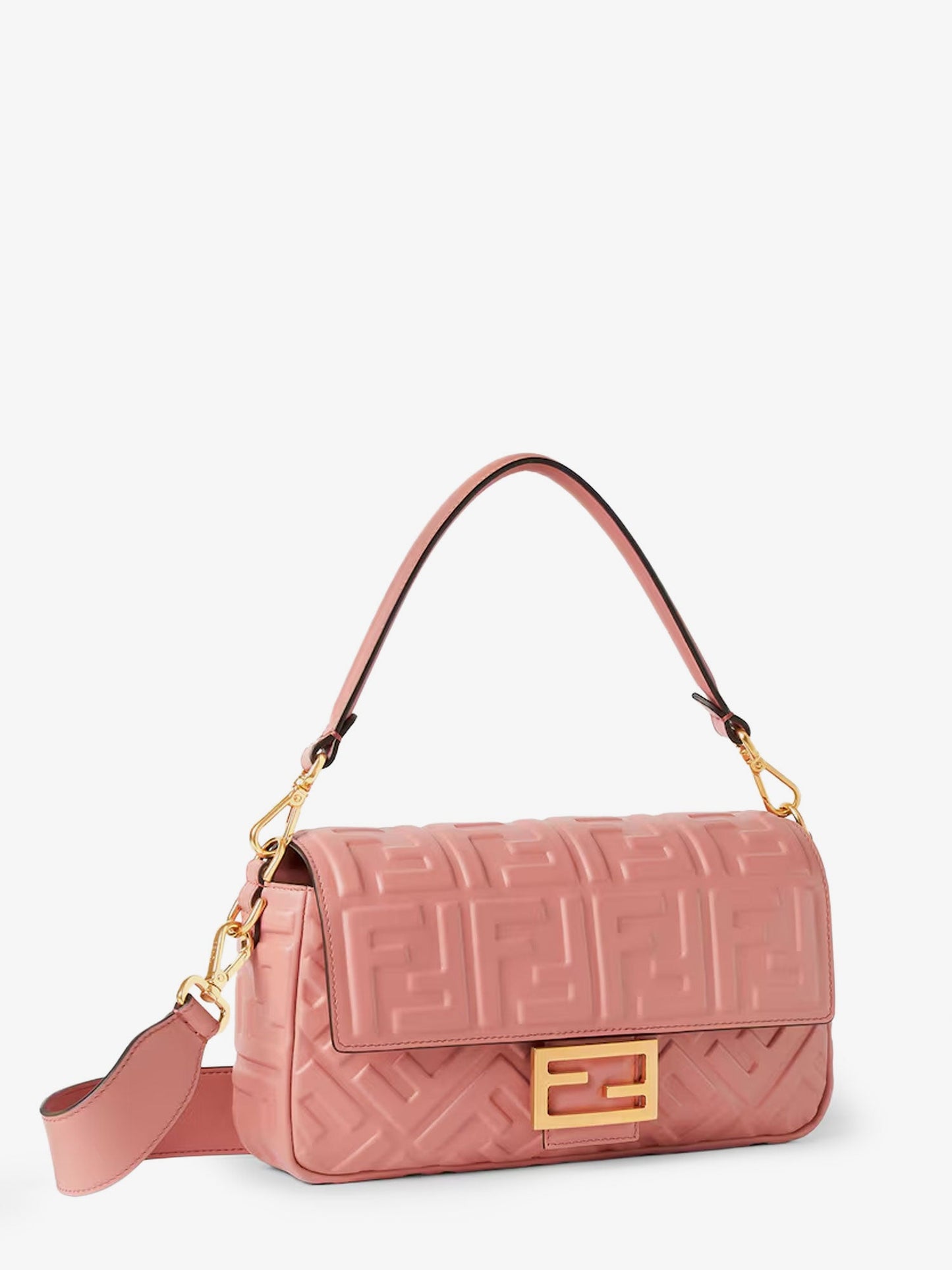 Fendi Baguette® Handbag In Raffia With All Over Ff Embroidery