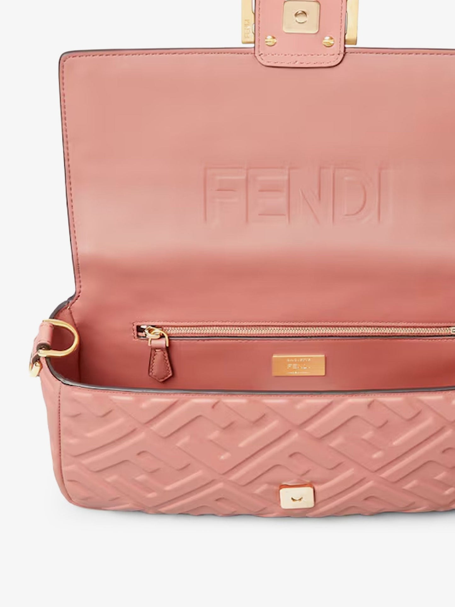 Fendi Baguette® Handbag In Raffia With All Over Ff Embroidery