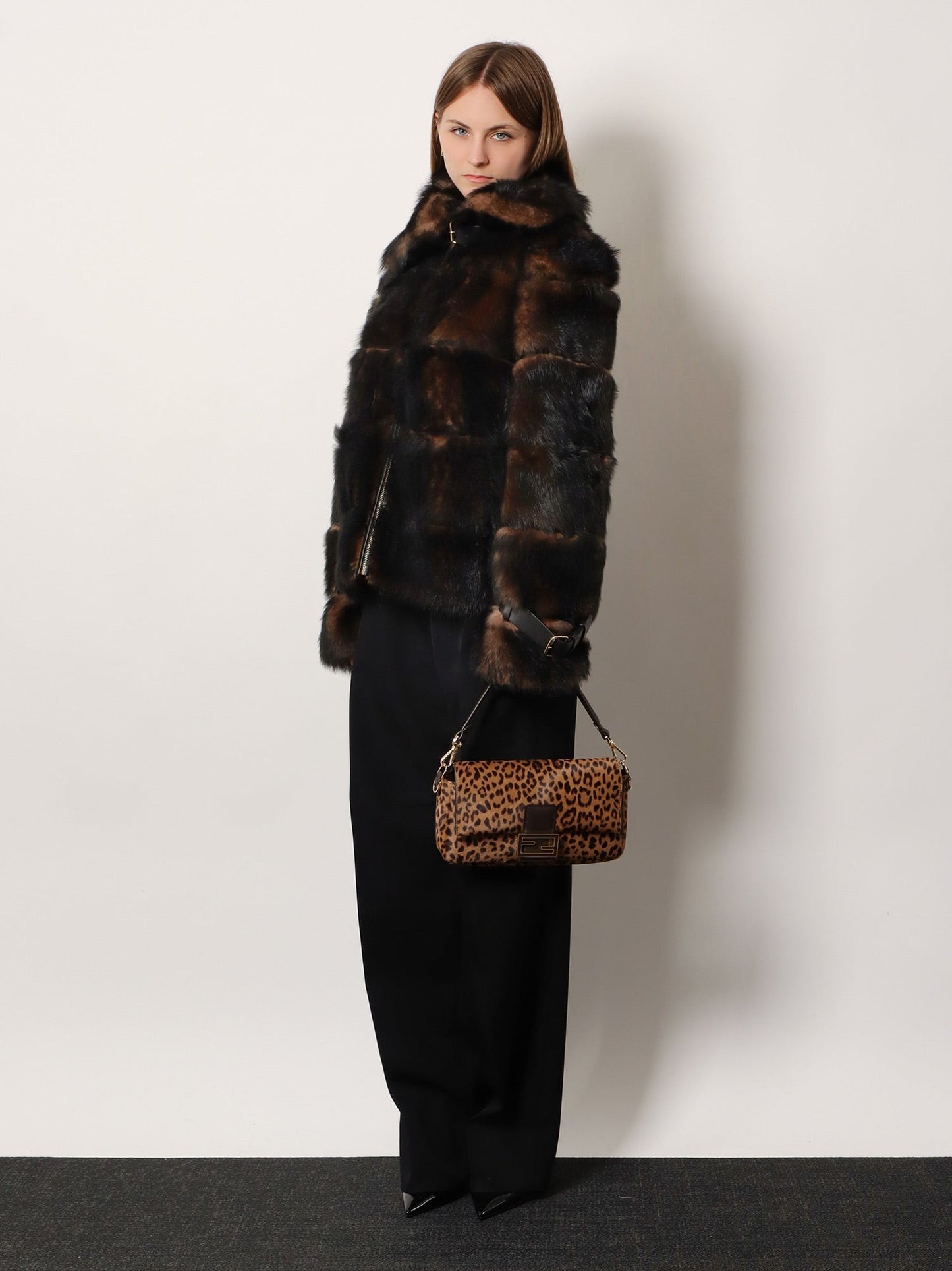Fendi Baguette® Handbag In Raffia With All Over Ff Embroidery