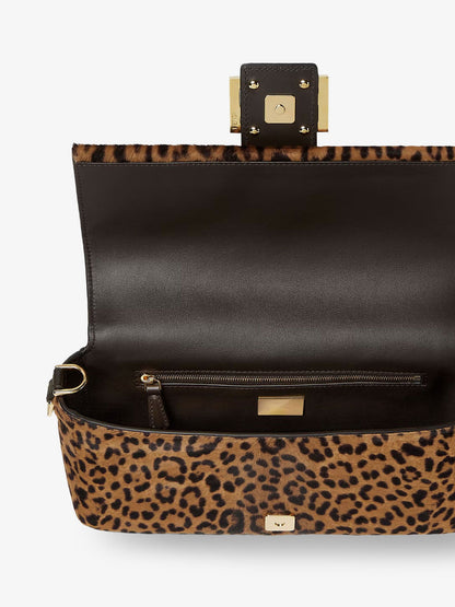 Fendi Baguette® Handbag In Raffia With All Over Ff Embroidery