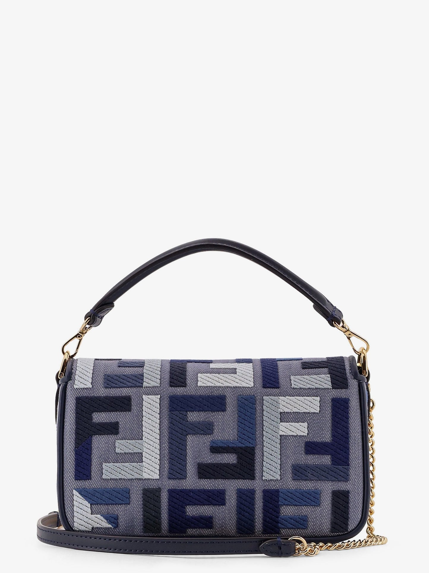 Fendi Baguette Mini Jacquard Ff Fabric Crossbody Bag