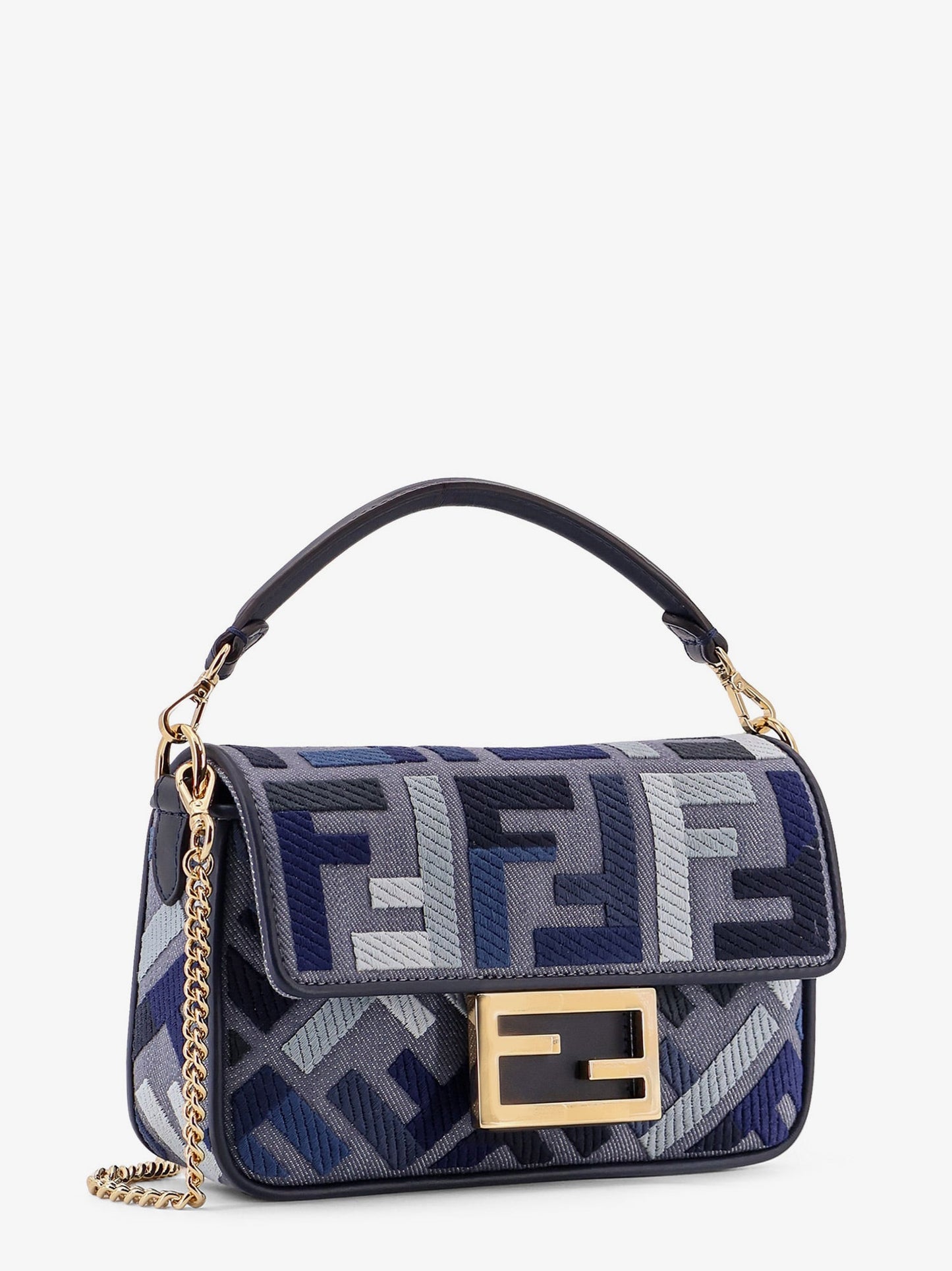 Fendi Baguette Mini Jacquard Ff Fabric Crossbody Bag