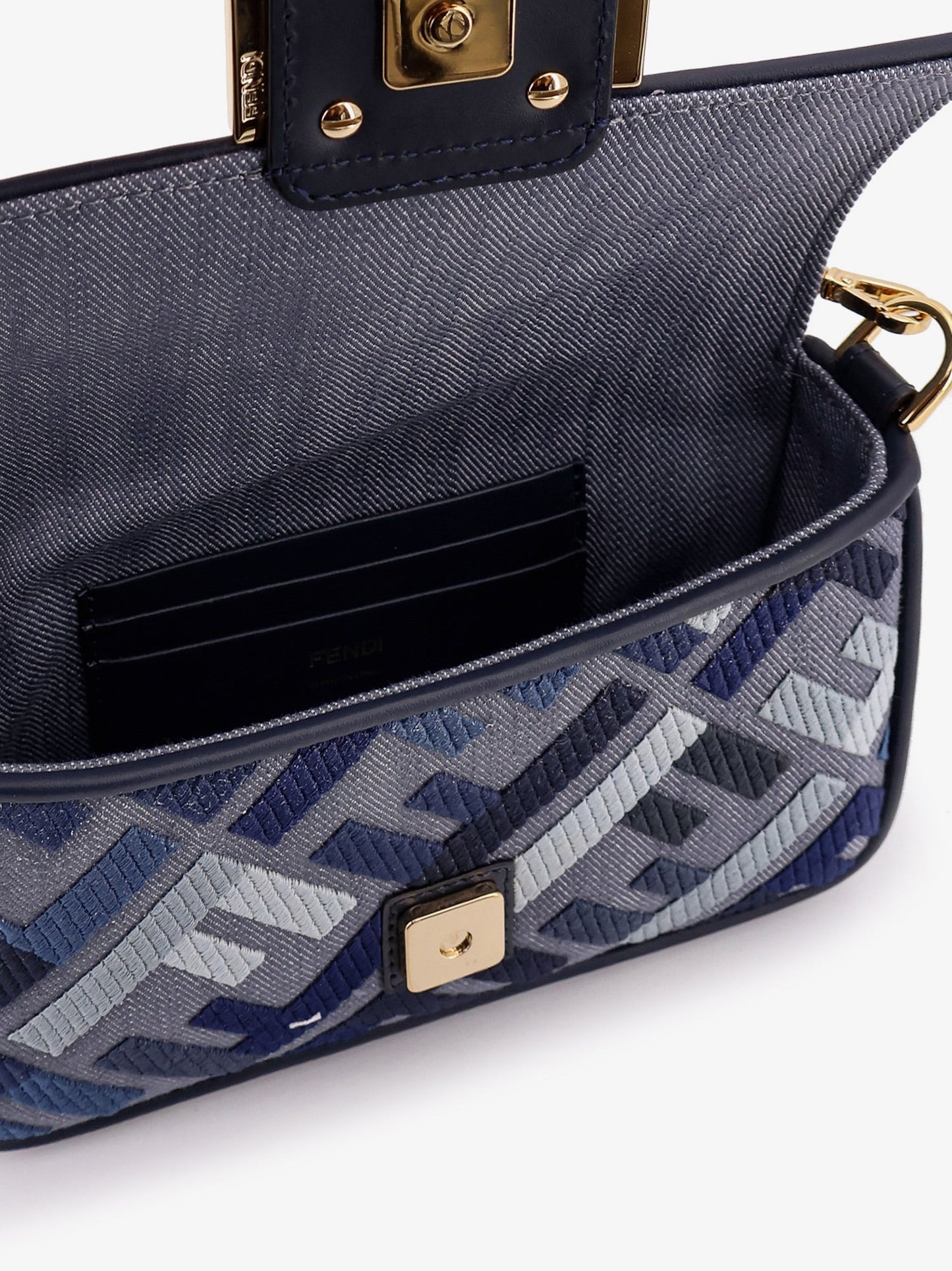 Fendi Baguette Mini Jacquard Ff Fabric Crossbody Bag
