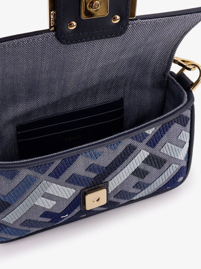 Fendi Baguette Mini Jacquard Ff Fabric Crossbody Bag