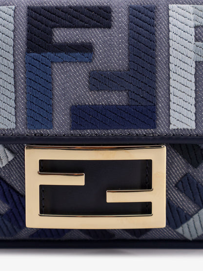 Fendi Baguette Mini Jacquard Ff Fabric Crossbody Bag