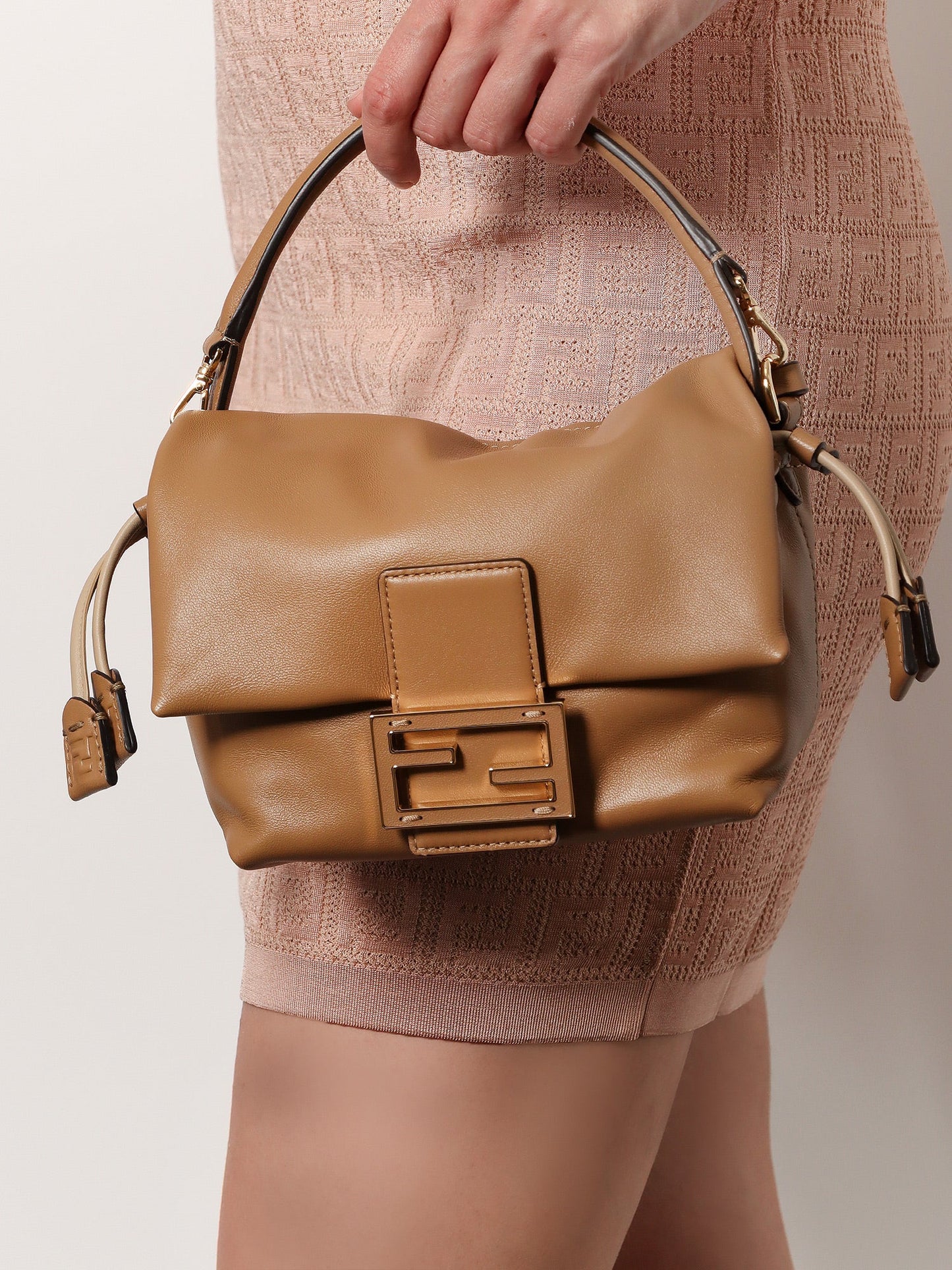 Fendi Mamma Baguette Small Leather Crossbody Bag