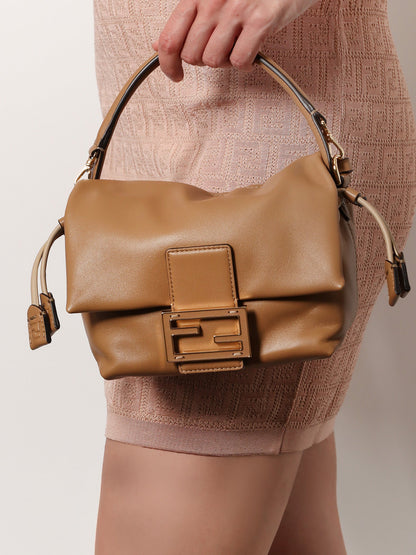 Fendi Mamma Baguette Small Leather Crossbody Bag