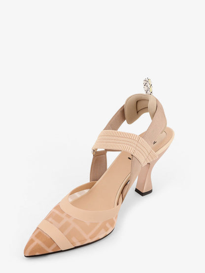 Fendi Colibrì Technical Mesh Slingback With Ff Motif