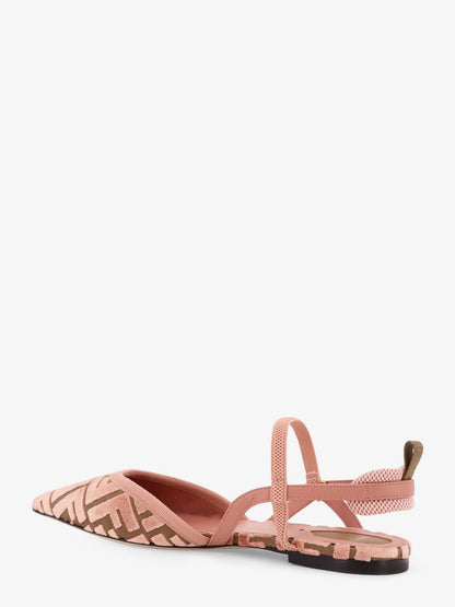 Fendi Ff Jacquard Velvet Slingback Ballerinas