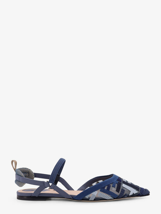 Fendi Colibrì Lite Flat Mesh Slingback With Ff Embroidery