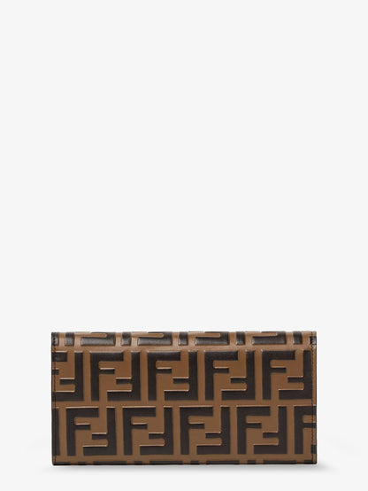 Fendi Continental With Chain Baguette Ff Jacquard Fabric Crossbody Bag