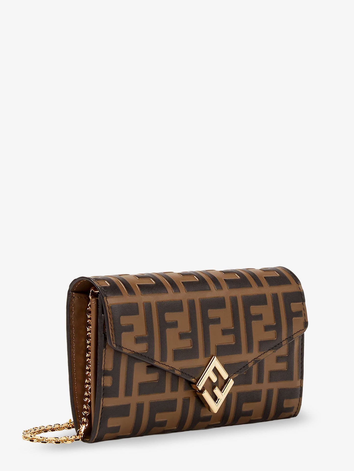 Fendi Continental With Chain Baguette Ff Jacquard Fabric Crossbody Bag