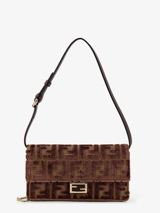 Fendi Leather Wallet On Chain Baguette