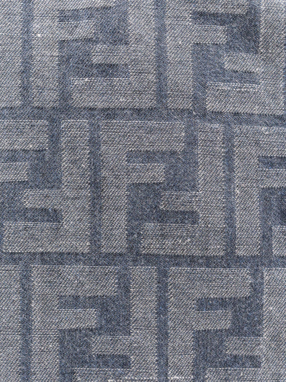 Fendi Cotton And Linen Trousers With All Over Ff Motif