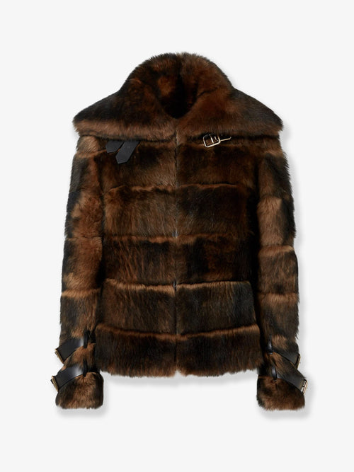 Fendi Brown backed sheepskin and nappa jacket - Ocra