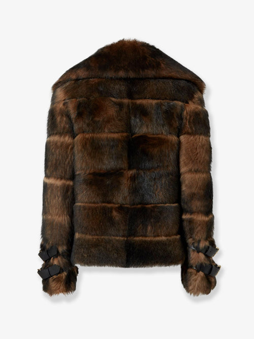Fendi Brown backed sheepskin and nappa jacket - Ocra