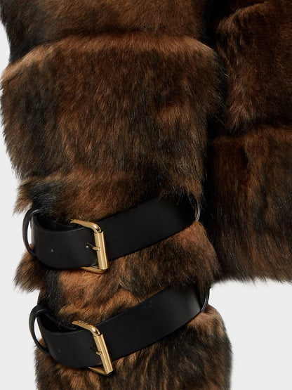 Fendi Brown backed sheepskin and nappa jacket - Ocra