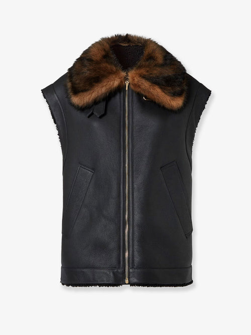 Fendi Sleeveless sheepskin jacket - Black