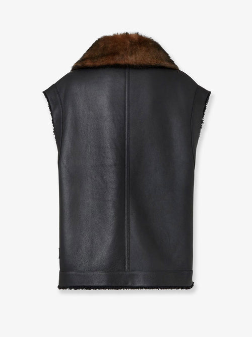 Fendi Sleeveless sheepskin jacket - Black
