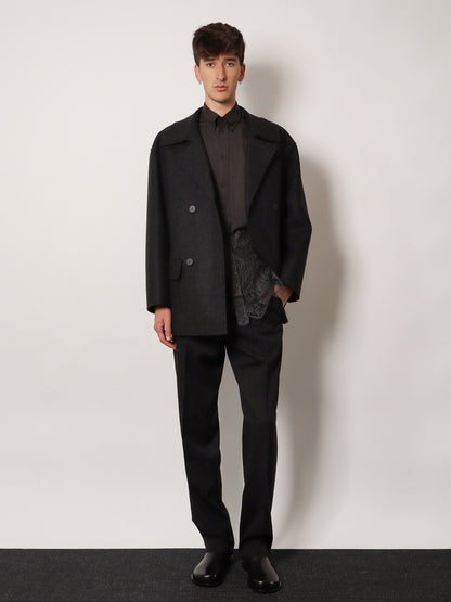 Fendi Double Breasted Wool Felt Peacoat