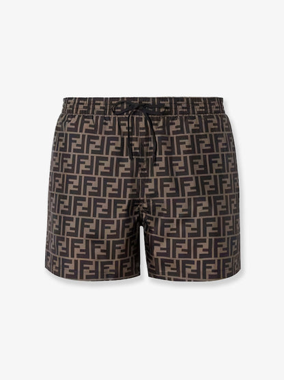 Fendi Nylon Swim Trunks With All Over Ff Motif