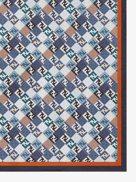 Fendi Silk Foulard With All Over Ff Logo