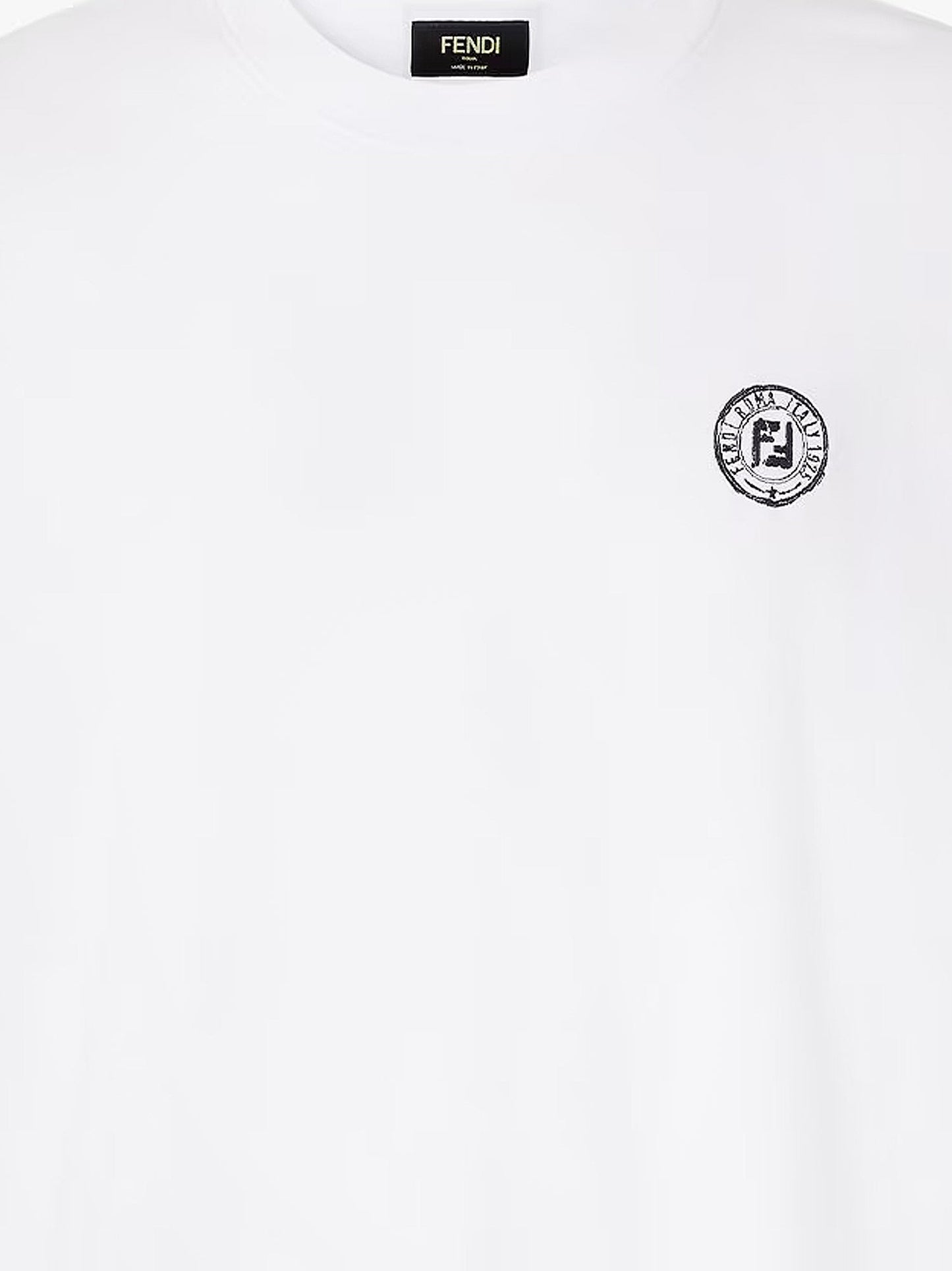 Fendi Cotton T Shirt With Ff Embroidery