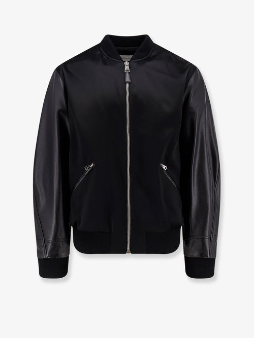 Givenchy Cotton and nylon jacket with leather sleeves - Black/Black