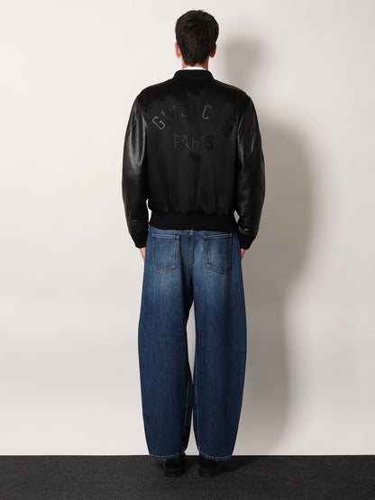Givenchy Cotton And Nylon Jacket With Leather Sleeves