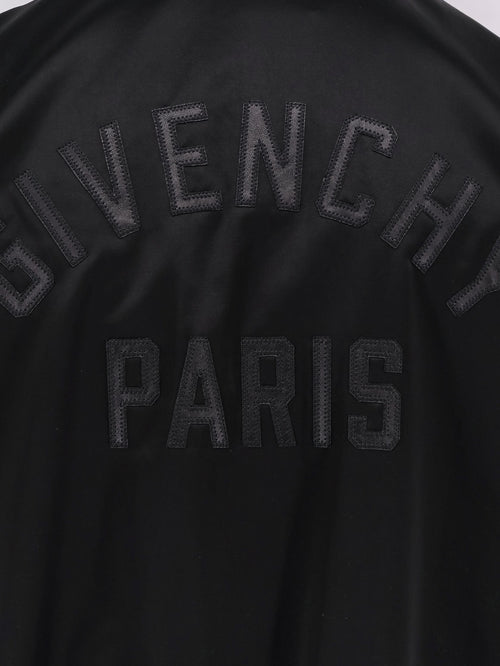 Givenchy Cotton and nylon jacket with leather sleeves - Black/Black
