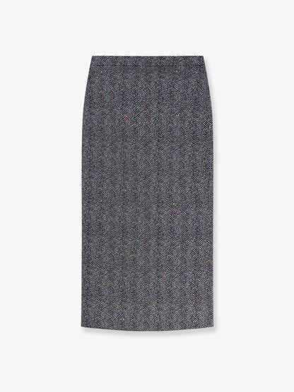 Givenchy Herringbone Motif Cotton Skirt