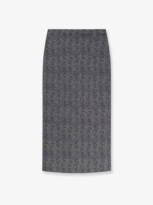 Givenchy Herringbone motif cotton skirt - Antracite