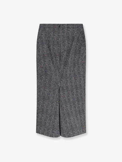 Givenchy Herringbone Motif Cotton Skirt