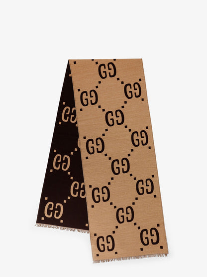 Gucci Wool And Silk Scarf With Gg Jacquard Motif