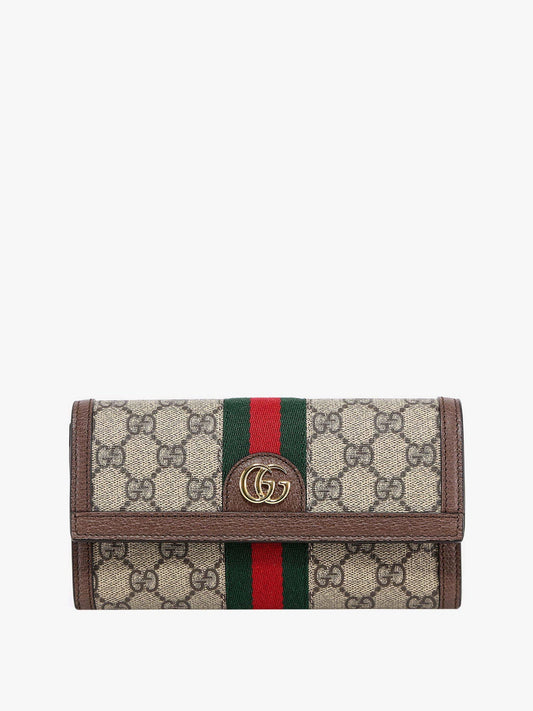 Gucci Supreme Gg Fabric And Leather Wallet