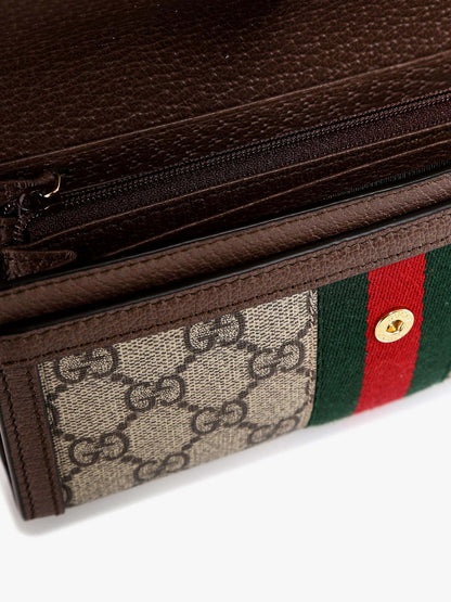 Gucci Supreme Gg Fabric And Leather Wallet