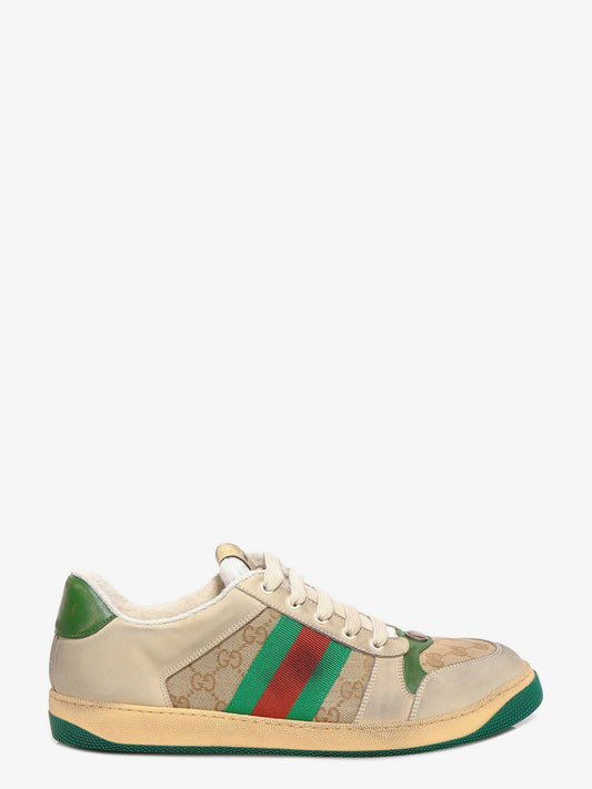 Gucci Screener Gg Low Top Vintage Leather Sneakers