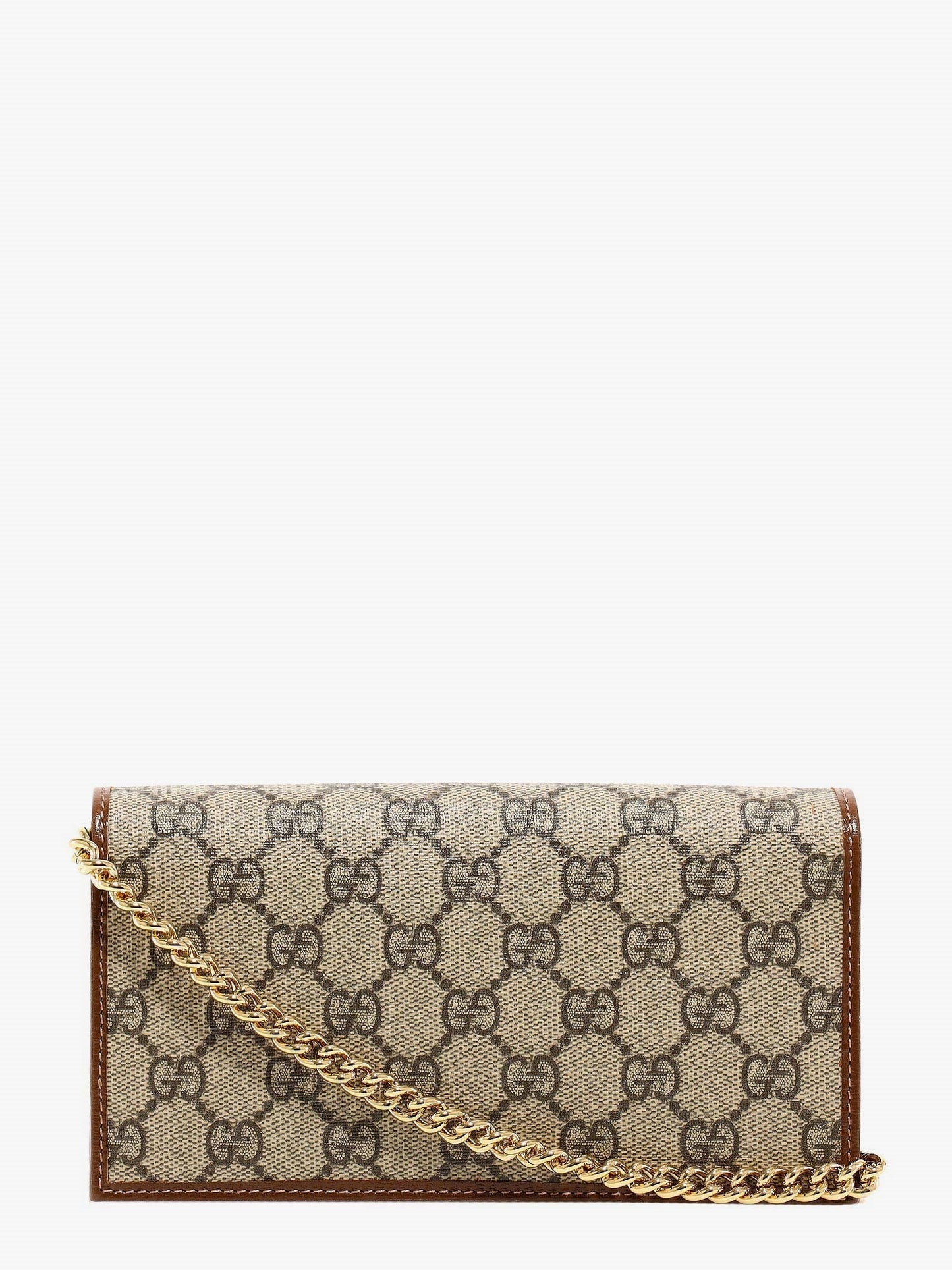 Gucci Gg Supreme Fabric And Leather Shoulder Bag