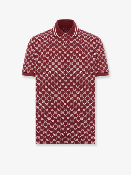 Gucci Gg Jacquard Cotton Piquet Polo Shirt