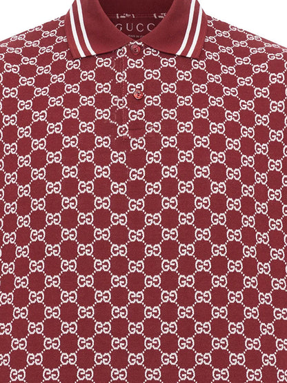 Gucci Gg Jacquard Cotton Piquet Polo Shirt