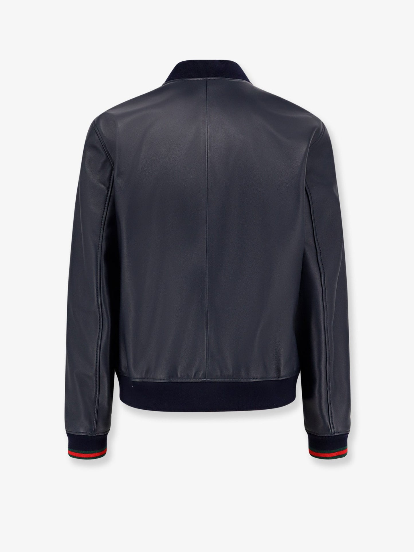 Gucci Leather Jacket Witth Web Details