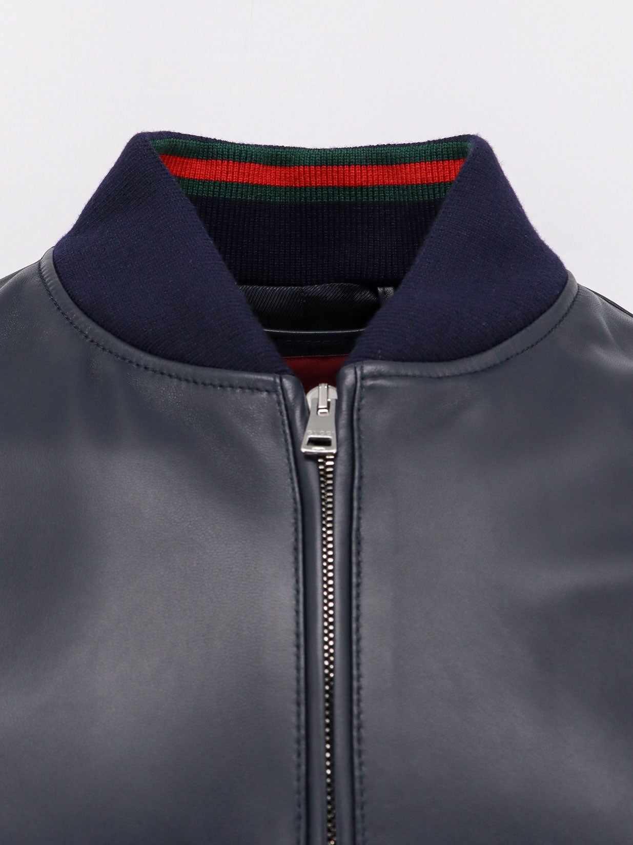 Gucci Leather Jacket Witth Web Details