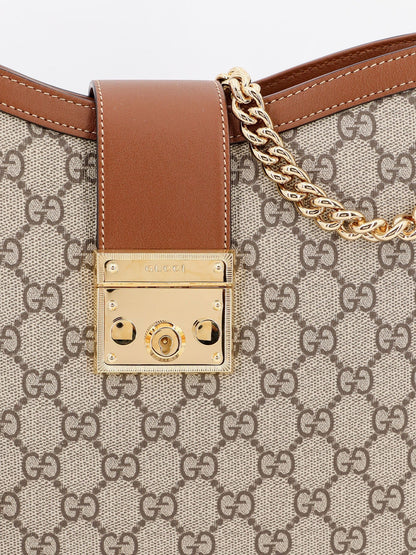 Gucci Padlock Supreme Gg Fabric And Leather Shoulder Bag