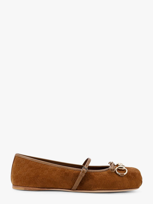 Gucci Suede Ballerinas With Gg Motif